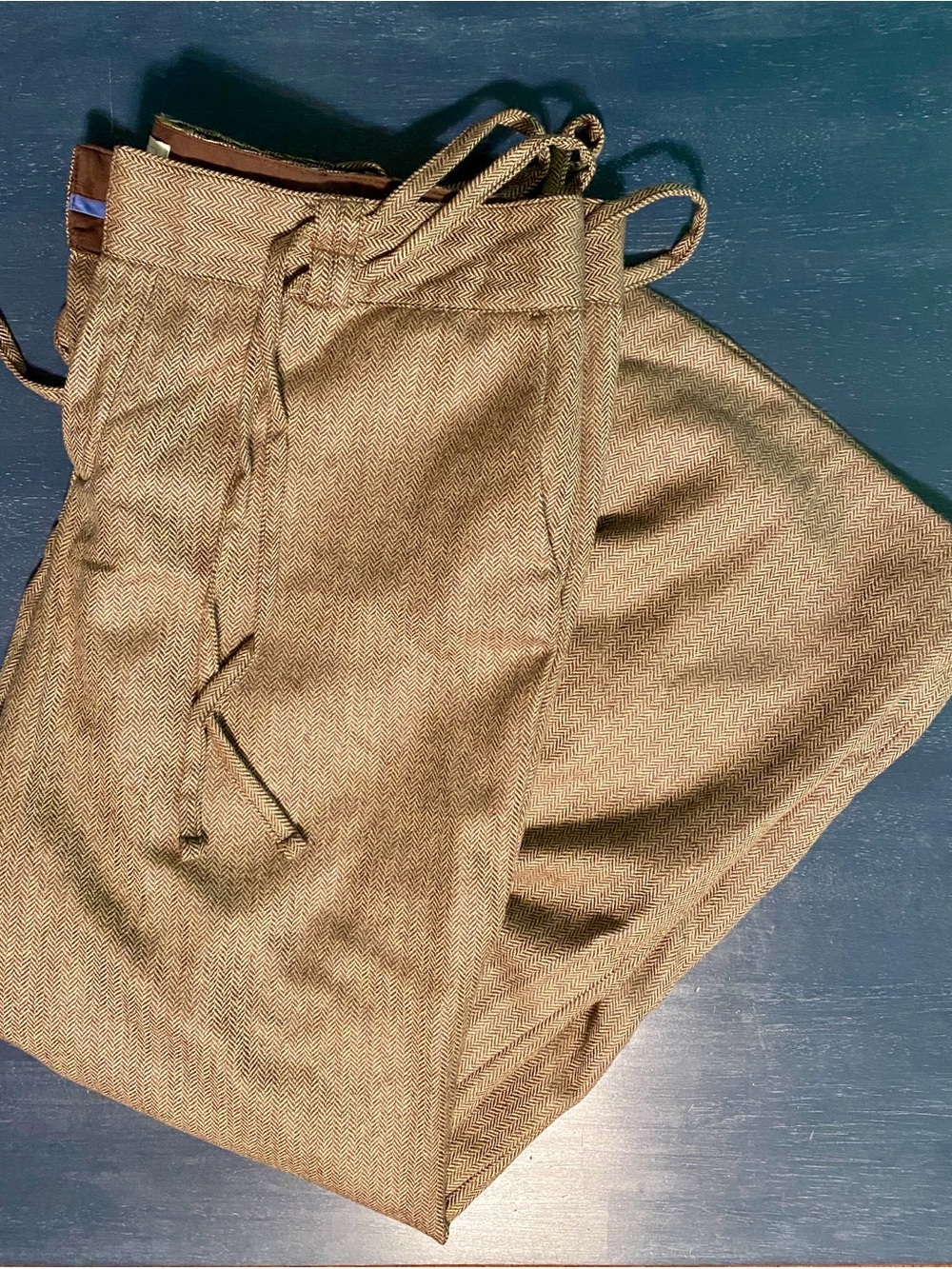 Herringbone woman’s Drawstring Pants in Brown